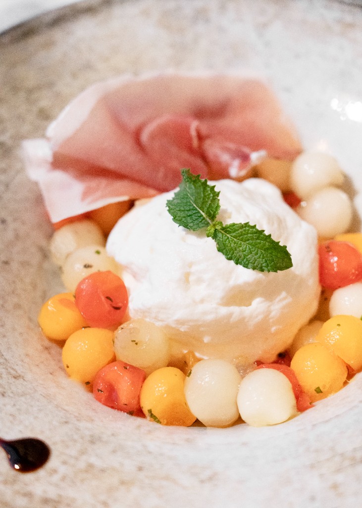 Burrata melon jambon